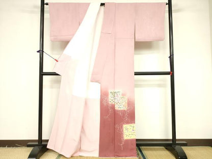 平和屋着物■訪問着 露草花文 暈し 金彩 正絹 逸品 DABB3716cm