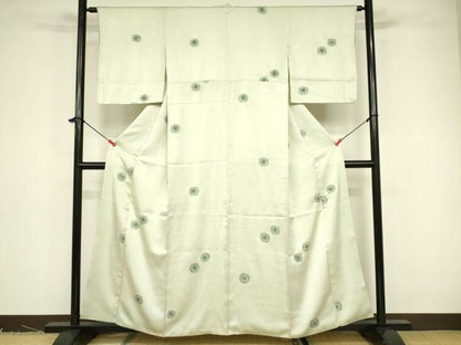平和屋着物■上質な小紋 絞り 丸文 正絹 逸品 DABB3718cm