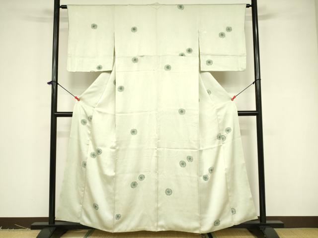 平和屋着物■上質な小紋 絞り 丸文 正絹 逸品 DABB3718cm