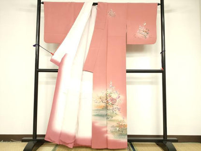 平和屋着物■訪問着 楽器花鳥文 暈し染め 金彩 正絹 逸品 DABB3724cm