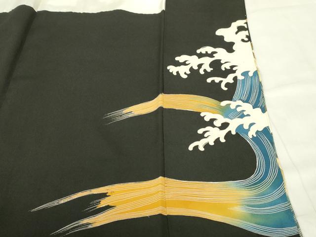 平和屋着物●人間国宝　五代　田畑喜八　黒留袖　駒刺繍　群れ鶴立波文　金彩　正絹　逸品　AABG1083ph 楽天市場】 着物 > 留袖 : 平和屋