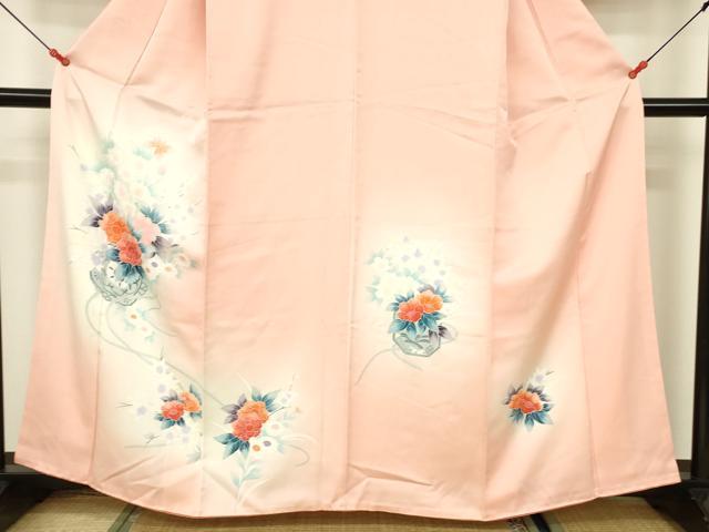 平和屋着物■訪問着 草花文 暈し染め 正絹 逸品 DABB3741cm
