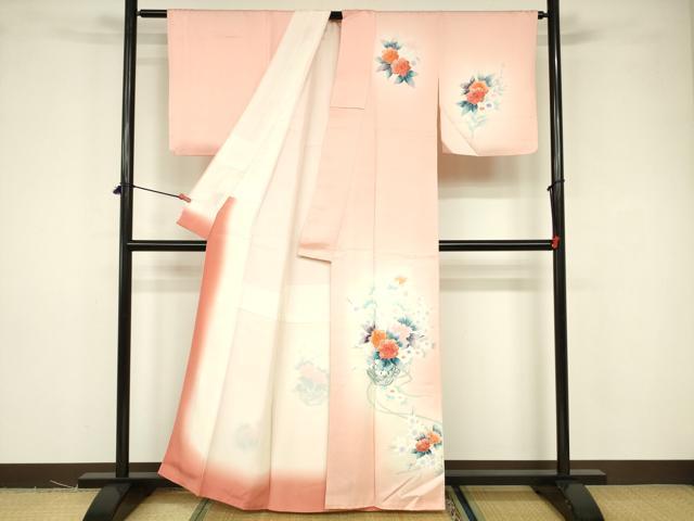 平和屋着物■訪問着 草花文 暈し染め 正絹 逸品 DABB3741cm