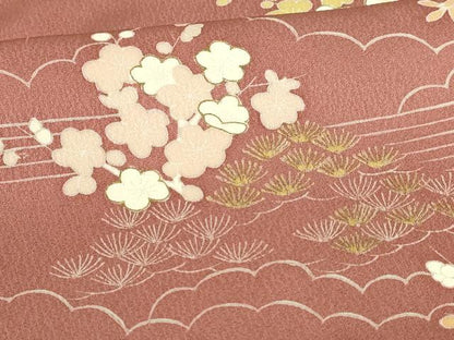 平和屋着物■訪問着 松竹梅 金彩 正絹 逸品 DABB3743cm