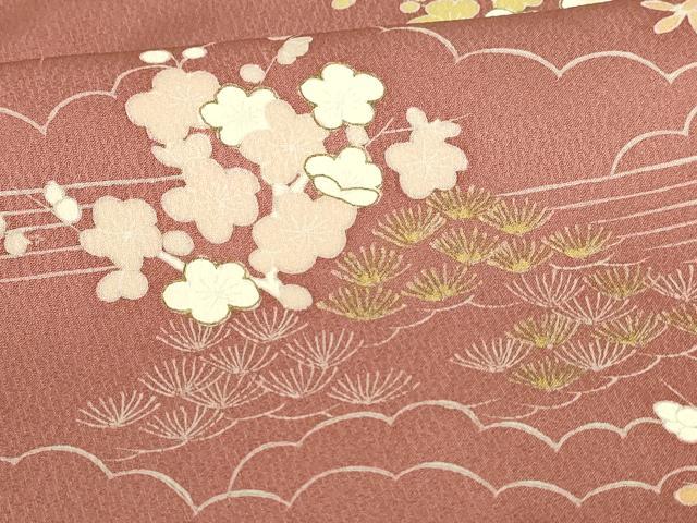 平和屋着物■訪問着 松竹梅 金彩 正絹 逸品 DABB3743cm