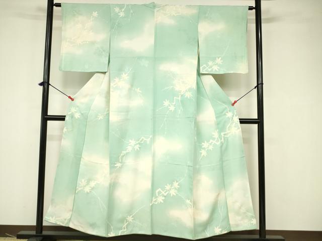 平和屋着物■上質な小紋 枝葉文 暈し染め 正絹 逸品 DABB3744cm