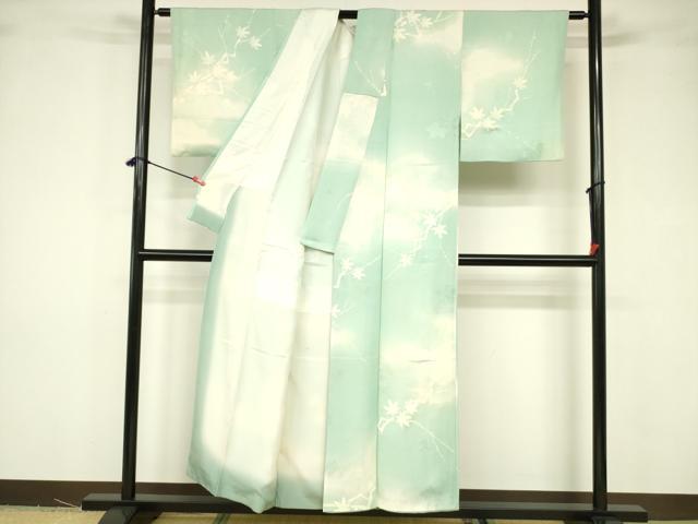 平和屋着物■上質な小紋 枝葉文 暈し染め 正絹 逸品 DABB3744cm