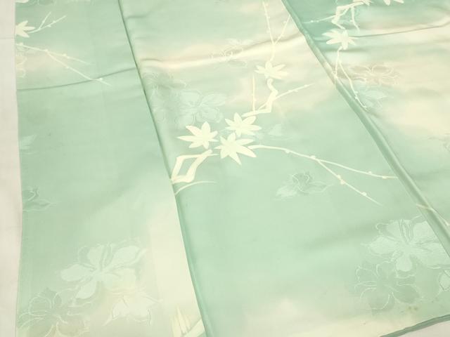 平和屋着物■上質な小紋 枝葉文 暈し染め 正絹 逸品 DABB3744cm