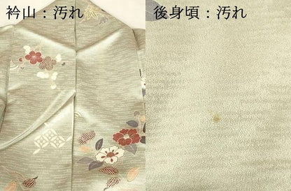 平和屋着物■上質な小紋 枝花文 金彩 三越扱い 正絹 逸品 DABB3745cm