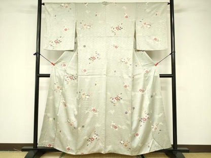 平和屋着物■上質な小紋 枝花文 金彩 三越扱い 正絹 逸品 DABB3745cm