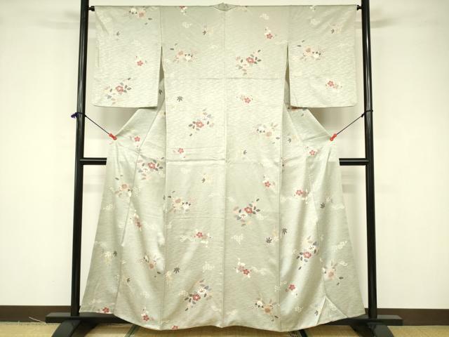平和屋着物■上質な小紋 枝花文 金彩 三越扱い 正絹 逸品 DABB3745cm