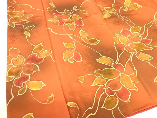 平和屋着物■上質な小紋 蔦の葉花文 暈し染め 正絹 逸品 DABB3746cm
