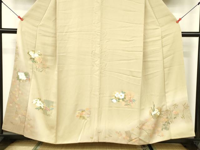 平和屋着物■訪問着 流水草花文 暈し染め 金彩 正絹 逸品 DABB3749cm