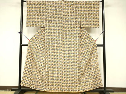 平和屋着物■上質な小紋 抽象文様 正絹 逸品 未使用 DABB3750cm