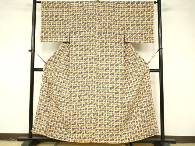 平和屋着物■上質な小紋 抽象文様 正絹 逸品 未使用 DABB3750cm