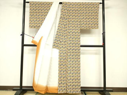 平和屋着物■上質な小紋 抽象文様 正絹 逸品 未使用 DABB3750cm