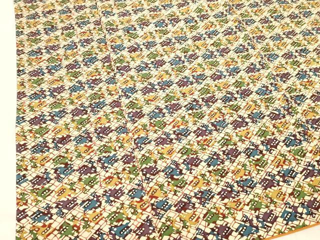 平和屋着物■上質な小紋 抽象文様 正絹 逸品 未使用 DABB3750cm