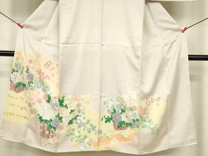 平和屋着物■豪華色留袖　飾花物　金銀彩　正絹　逸品　DABB3761cm