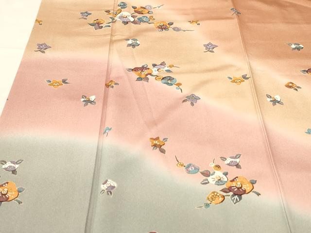 平和屋着物■訪問着　枝煩悶　暈し染め　金彩　正絹　逸品　DABB3771cm