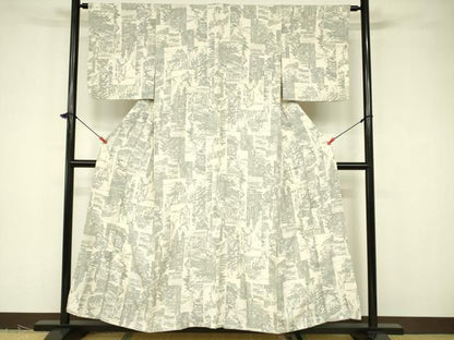 平和屋着物■上質な小紋 風景文 正絹 逸品 DABB3779cm