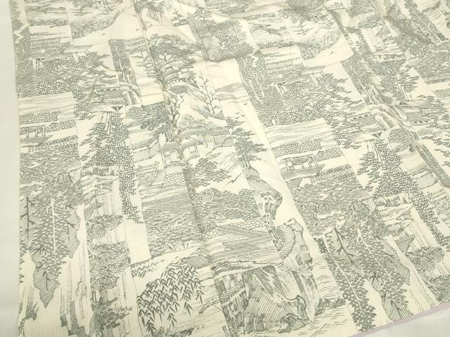 平和屋着物■上質な小紋 風景文 正絹 逸品 DABB3779cm