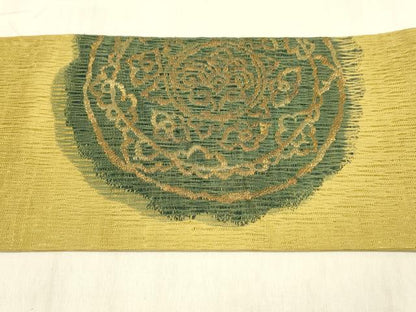平和屋着物＊夏物 九寸名古屋帯 正倉院花文 金糸 正絹 逸品 DABB3784cm