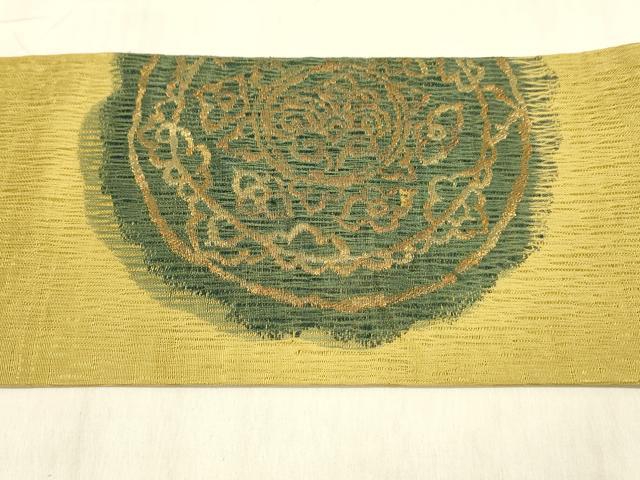 平和屋着物＊夏物 九寸名古屋帯 正倉院花文 金糸 正絹 逸品 DABB3784cm