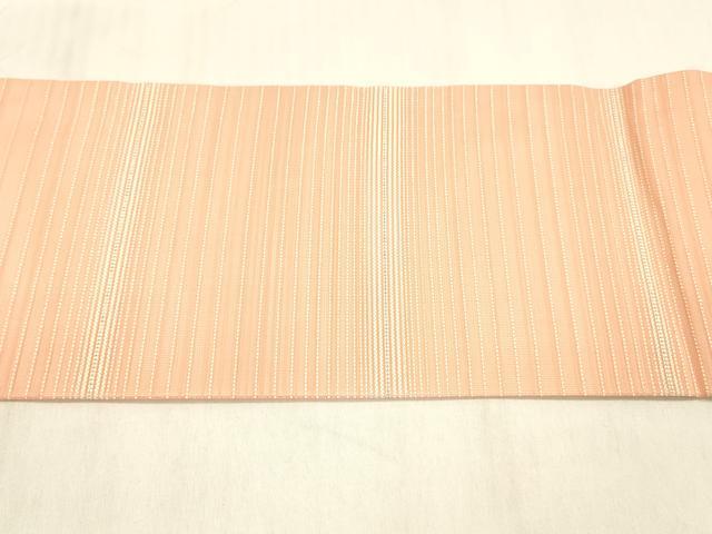 平和屋着物＊夏物 九寸名古屋帯 横段文 銀糸 正絹 逸品 DABB3787cm