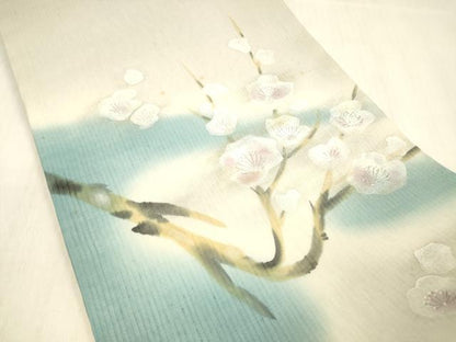 平和屋着物＊夏物　太鼓柄袋帯　手描き　枝花文　金銀彩　正絹　逸品　DABB3793cm
