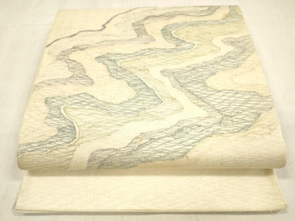 平和屋着物＊夏物 太鼓柄袋帯 流水文 正絹 逸品 DABB3795cm