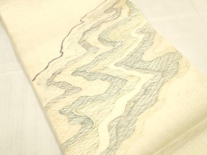平和屋着物＊夏物 太鼓柄袋帯 流水文 正絹 逸品 DABB3795cm