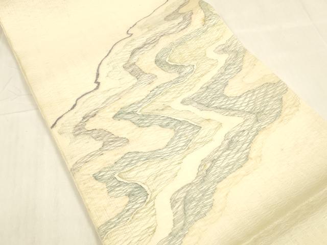 平和屋着物＊夏物 太鼓柄袋帯 流水文 正絹 逸品 DABB3795cm