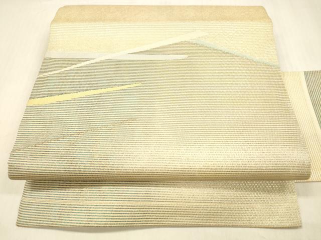 平和屋着物＊夏物 九寸名古屋帯 抽象文様 金銀糸 引箔 正絹 逸品 DABB3797cm