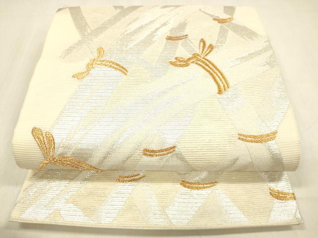 平和屋着物＊夏物 太鼓柄袋帯 籬文 金銀糸 正絹 逸品 DABB3798cm