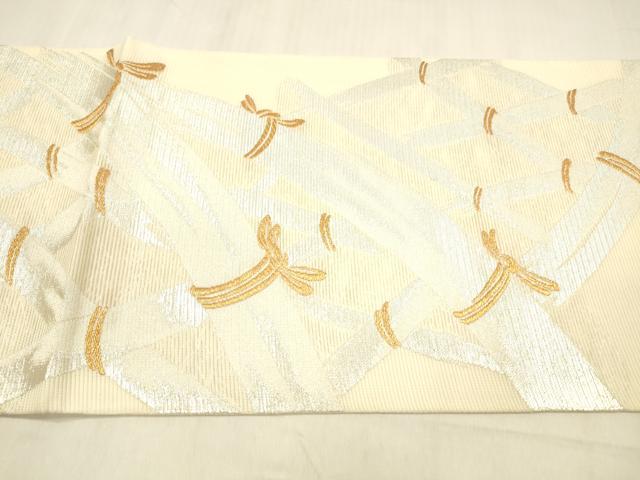平和屋着物＊夏物 太鼓柄袋帯 籬文 金銀糸 正絹 逸品 DABB3798cm