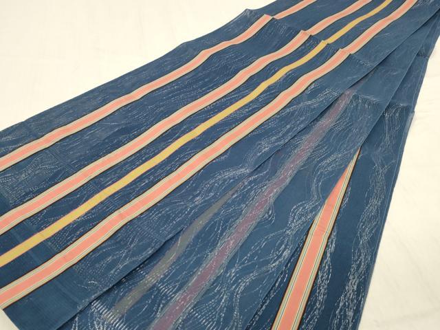 平和屋着物＊夏物 全通柄 本袋帯 間道 銀糸 正絹 逸品 DABB3801cm