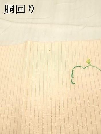 平和屋着物＊夏物 絽塩瀬 九寸名古屋帯 朝顔 銀彩 正絹 逸品 DABB3802cm