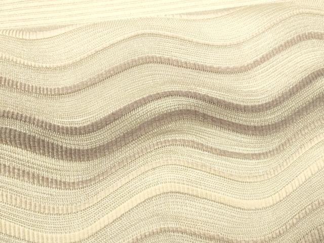 平和屋着物＊夏物 太鼓柄袋帯 よろけ縞 銀糸 正絹 逸品 DABB3804cm