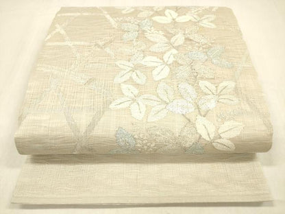 平和屋着物＊夏物 太鼓柄袋帯 籬枝葉文 金銀糸 正絹 逸品 DABB3805cm