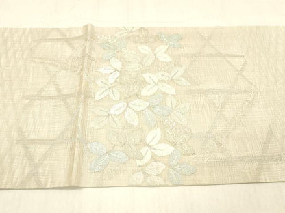平和屋着物＊夏物 太鼓柄袋帯 籬枝葉文 金銀糸 正絹 逸品 DABB3805cm
