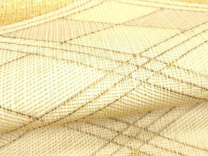 平和屋着物＊夏物 太鼓柄袋帯 菱文 金糸 正絹 逸品 DABB3812cm