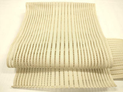 平和屋着物＊夏物 八寸名古屋帯 間道 銀糸 正絹 逸品 DABB3818cm