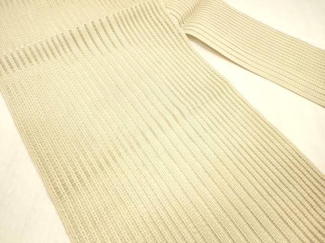 平和屋着物＊夏物 八寸名古屋帯 間道 銀糸 正絹 逸品 DABB3818cm