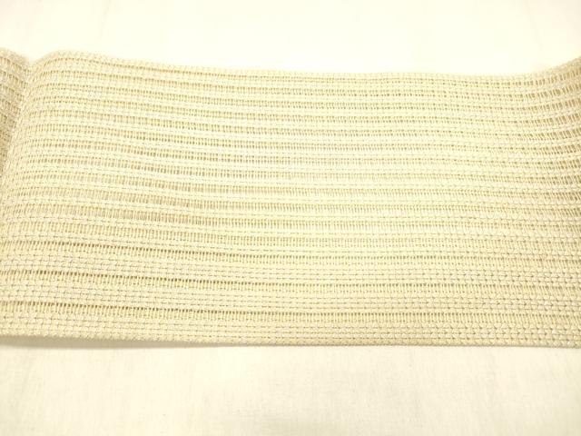 平和屋着物＊夏物 八寸名古屋帯 間道 銀糸 正絹 逸品 DABB3818cm