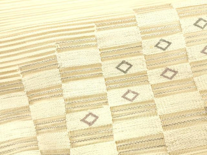 平和屋着物＊夏物 絽綴れ 八寸名古屋帯 幾何学文様 銀糸 正絹 逸品 DABB3822cm