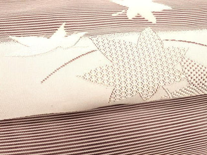 平和屋着物＊夏物 絽綴れ 八寸名古屋帯 刺繍 草葉文 正絹 逸品 DABB3823cm