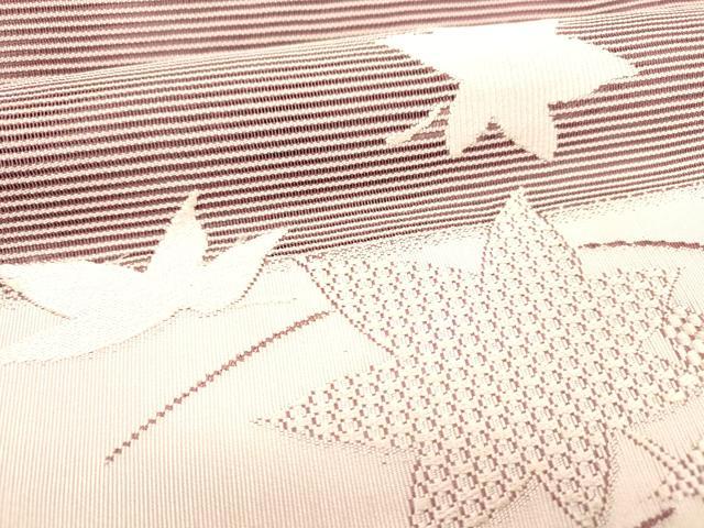 平和屋着物＊夏物 絽綴れ 八寸名古屋帯 刺繍 草葉文 正絹 逸品 DABB3823cm