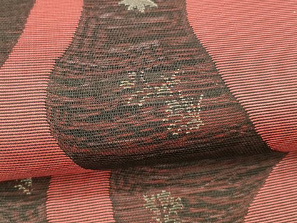 平和屋着物＊夏物 六通柄袋帯 草葉文 銀糸 正絹 逸品 DABB3824cm