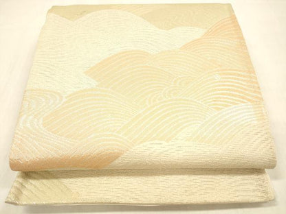 平和屋着物＊夏物　六通柄袋帯　流水文　金銀糸　正絹　逸品　DABB3830cm