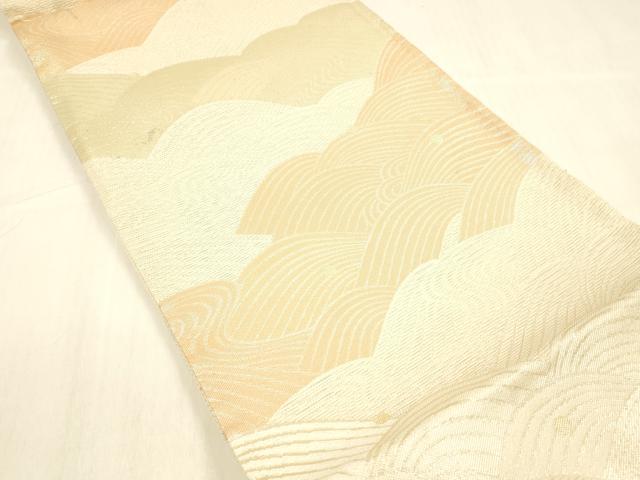 平和屋着物＊夏物　六通柄袋帯　流水文　金銀糸　正絹　逸品　DABB3830cm